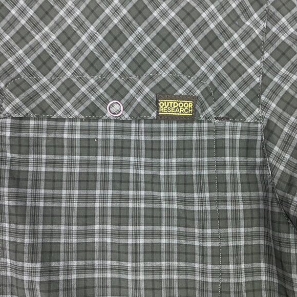 Outdoor Research Astroman Sun Shirt Men's XL Green Plaid Long Sleeve Hiking - Picture 3 of 13